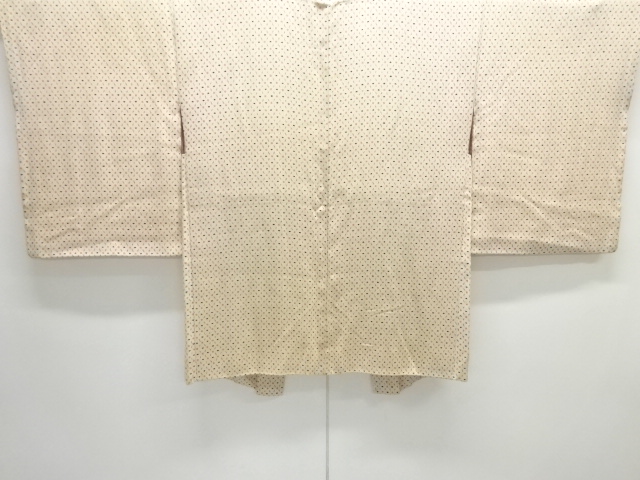 JAPANESE ANTIQUE HAORI / TAISHO ROMAN STYLE / SILK / DIAGONAL GRID